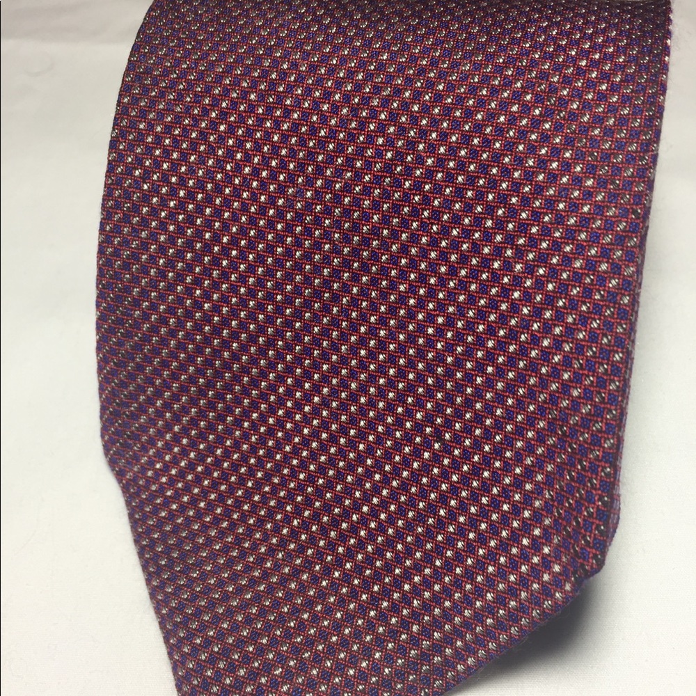 Hickey Freeman red white and blue silk tie